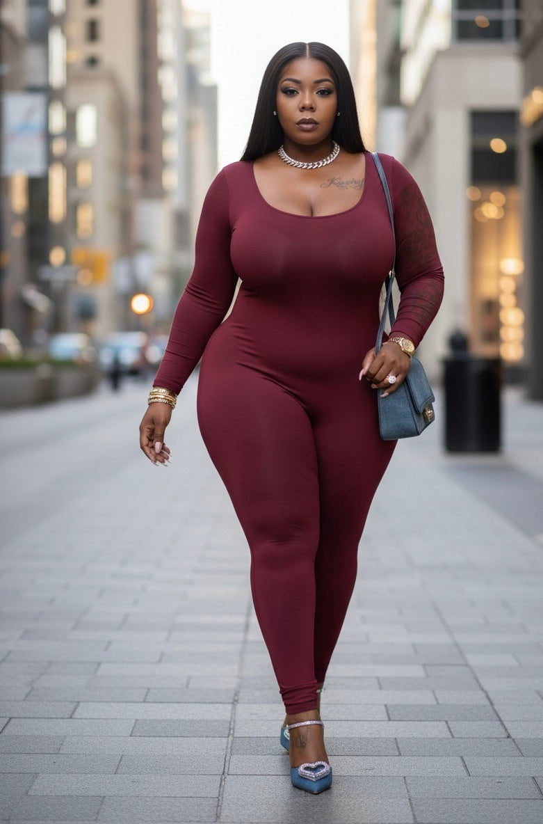 Bordeaux BodySculpt Catsuit – Burgundy